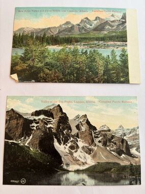 Vintage Canadian Pacific Railway Postcards - Mountain Landscapes (Set of 2)